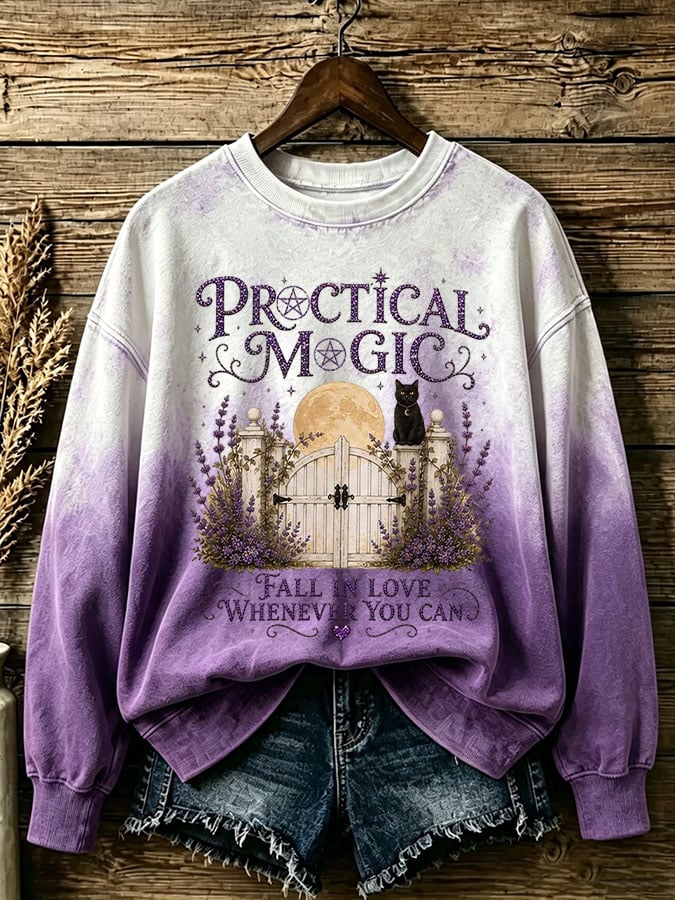 Women's Fall In Love Whenever You Can Print Casual Sweatshirt