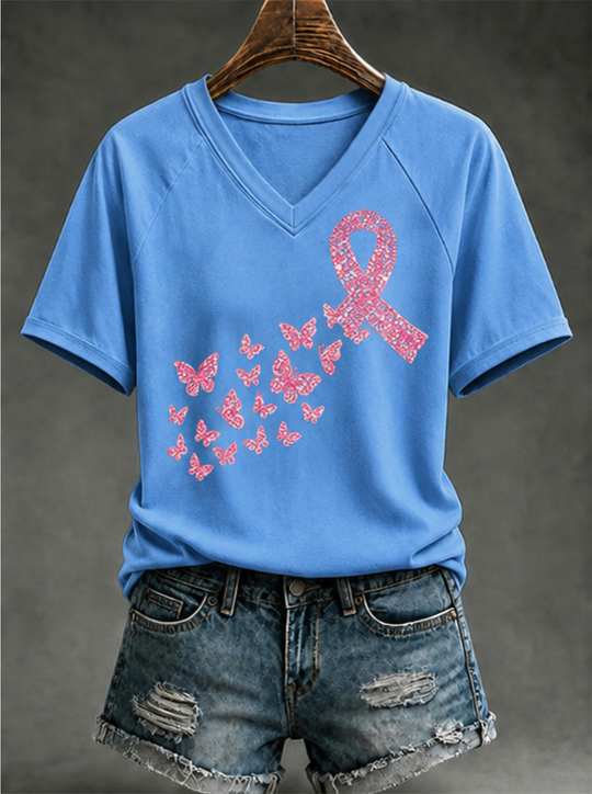 Women'S Breast Cancer Promotion Printed Casual T-Shirt
