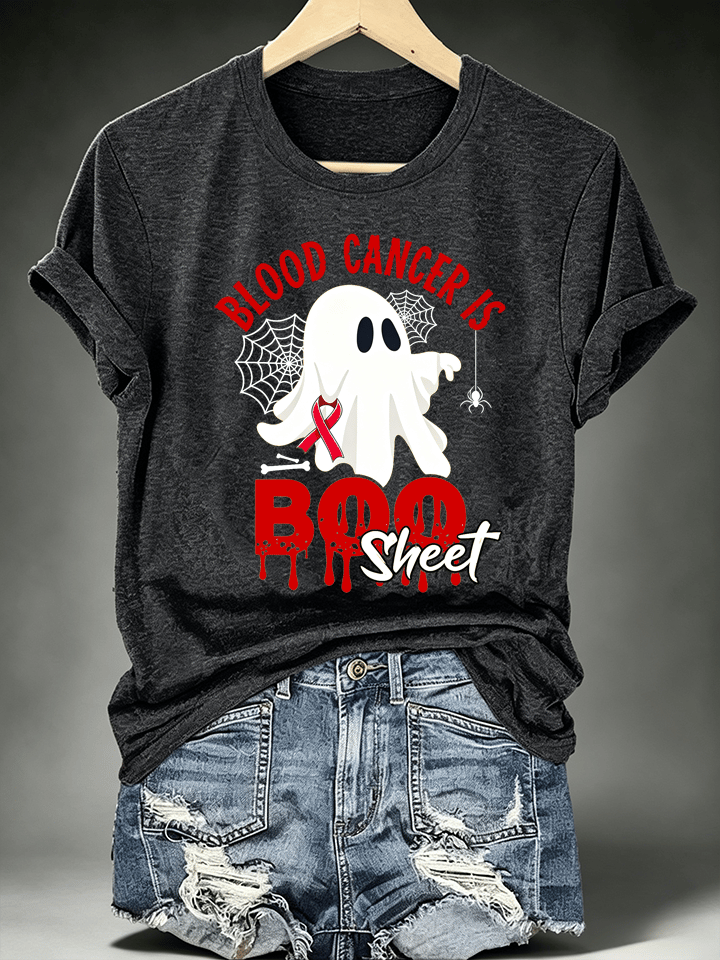Women's BLOOD CANCER IS BOO SHEET Print T-Shirt