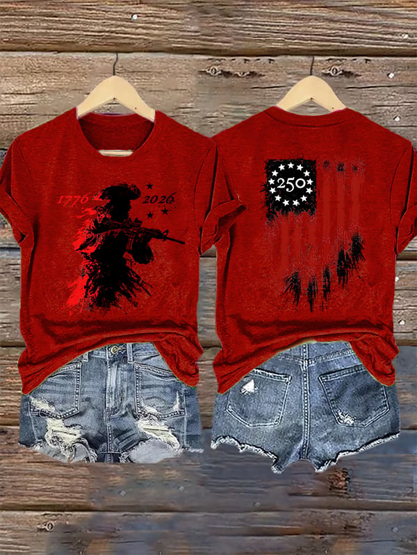 Women's 250 YEARS Round-neck Printed T-Shirt