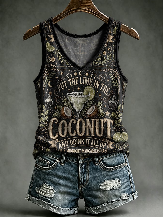 Women's Put The Lime In The Coconut And Drink It All Up Printed Tank Top