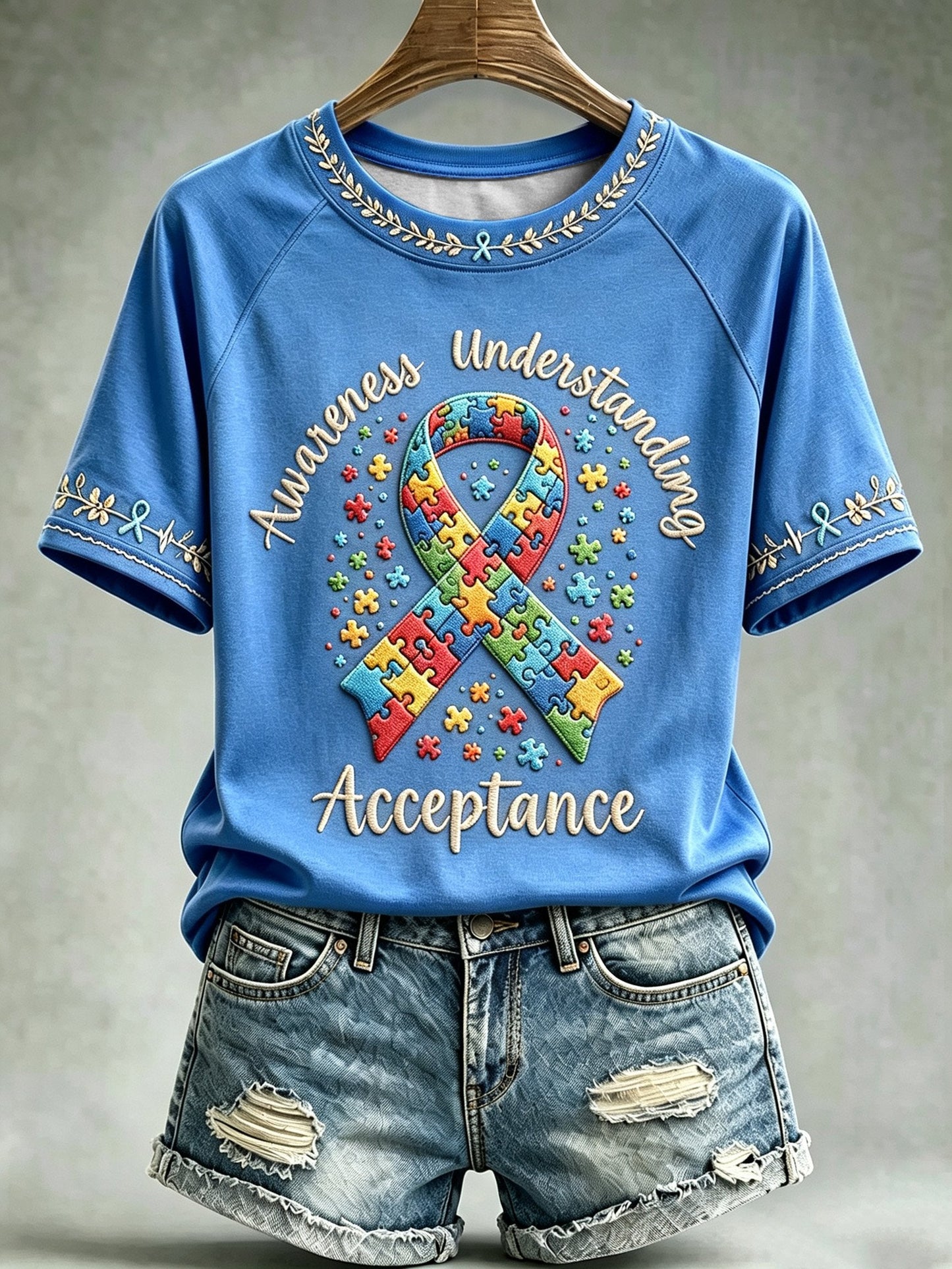 Women's Autism-Themed Casual Print Top