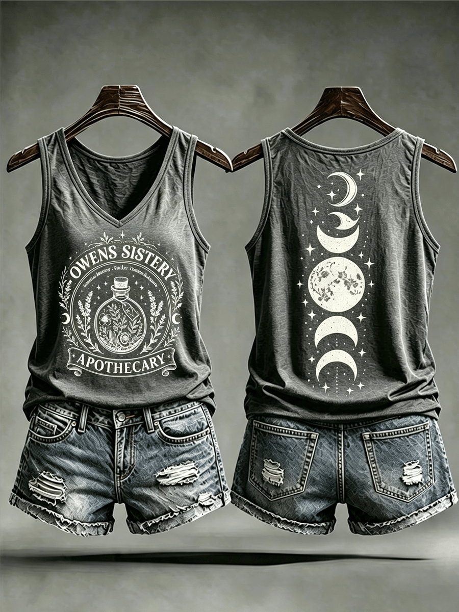 Women's Dark Magic Graphic Halloween Print Tank Top