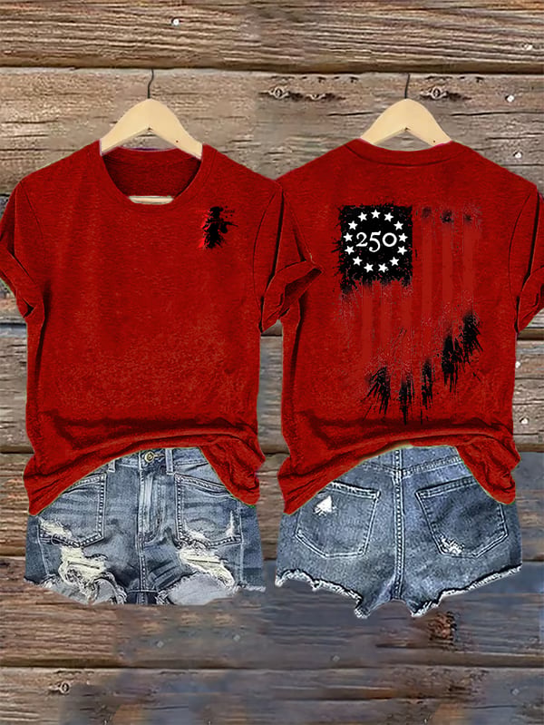 Women's 250 YEARS Round-neck Printed T-Shirt