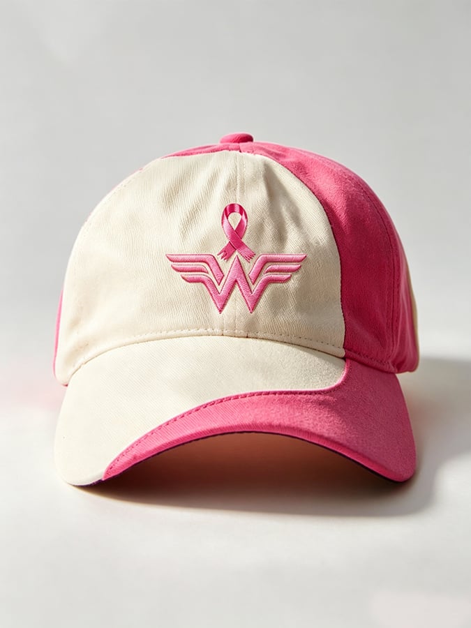Pink Plaid Print Cap