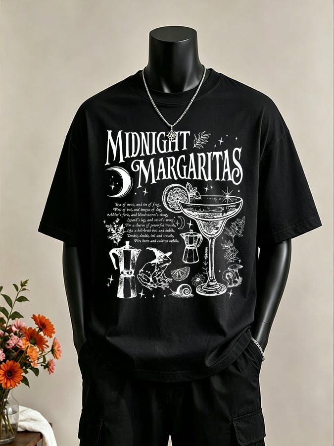Men's Midnight Margaritas Print Casual T-shirt