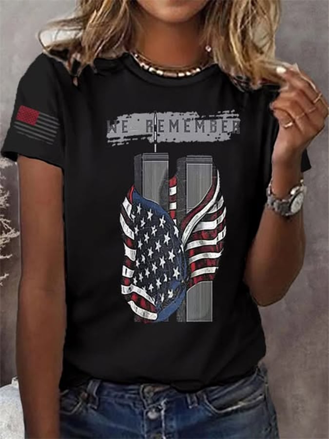 Women's 9/11 Patriots Day Print Shirt