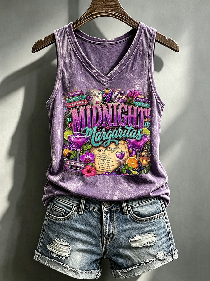 Women's Midnight Margaritas Printed Tank Top