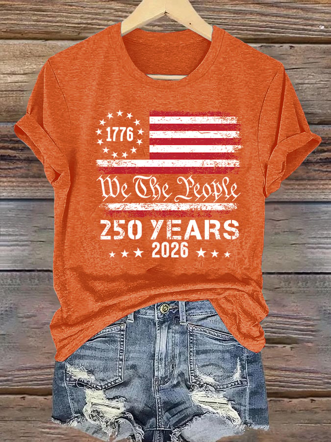 Women's 250 YEARS Print Round-Neck T-Shirt