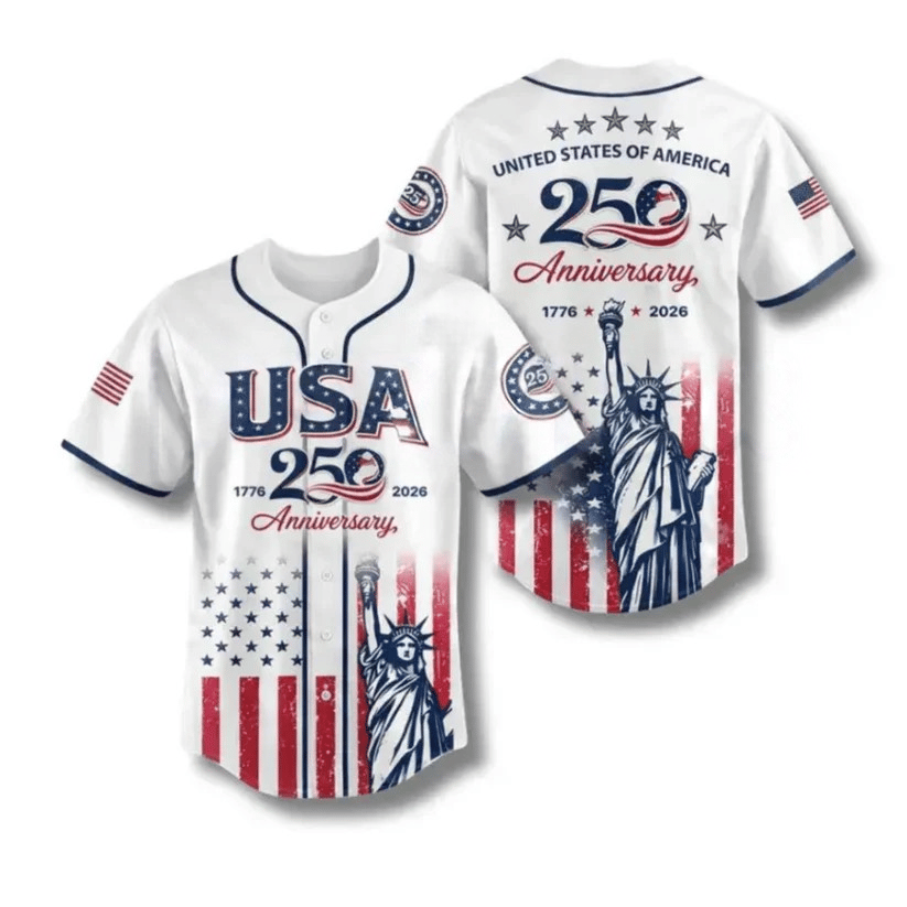 USA 250th Anniversary Baseball Jersey – Patriotic Statue of Liberty 1776–2026 Semiquincentennial Unisex Shirt