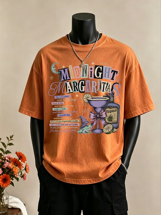 Men's Midnight Margaritas Print Casual T-shirt