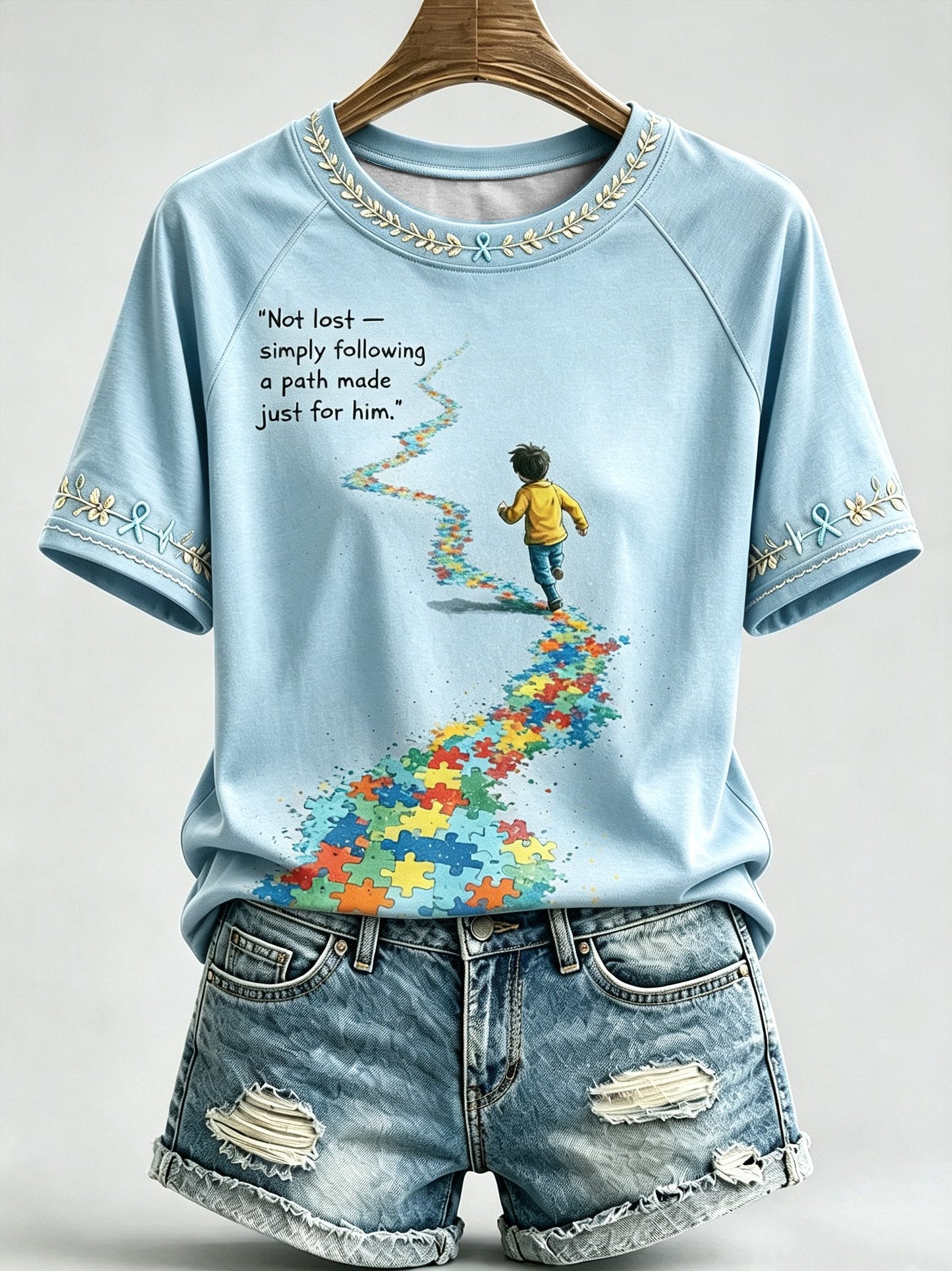 Women's Autism-Themed Casual Print Top