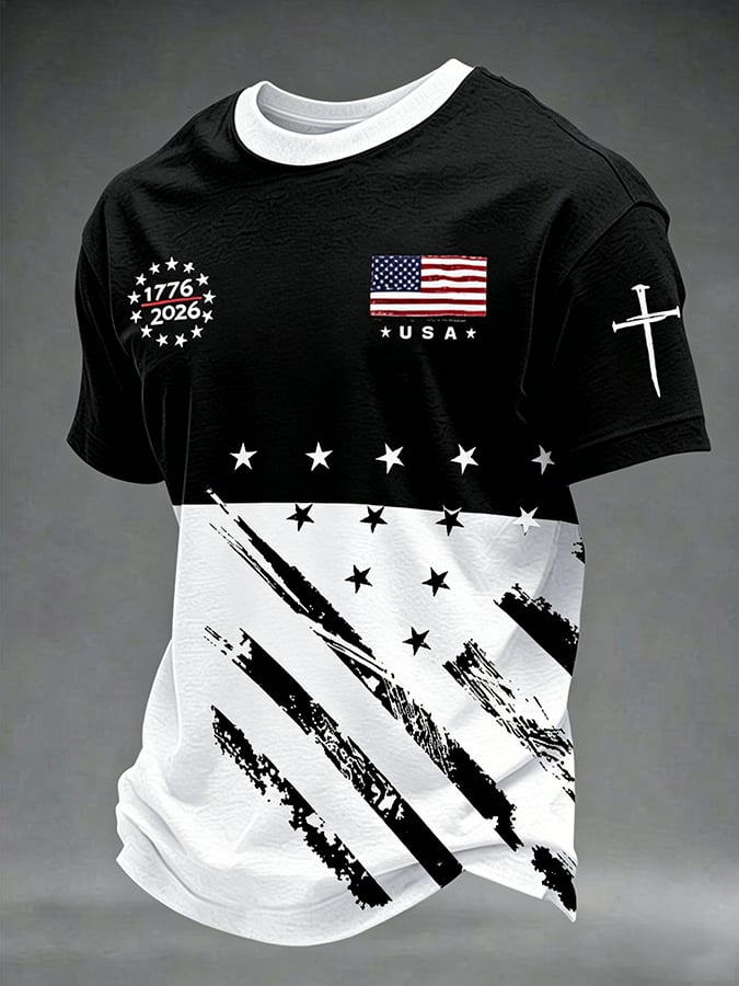 Men's 250th Anniversary Printed Casual T-Shirt