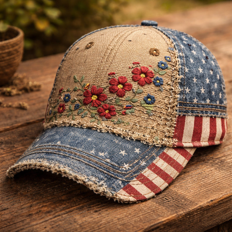 250th Anniversary Retro Floral Art Printed Casual Hat