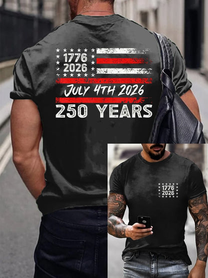 Men's American 250th Anniversary Printed Casual T-Shirt