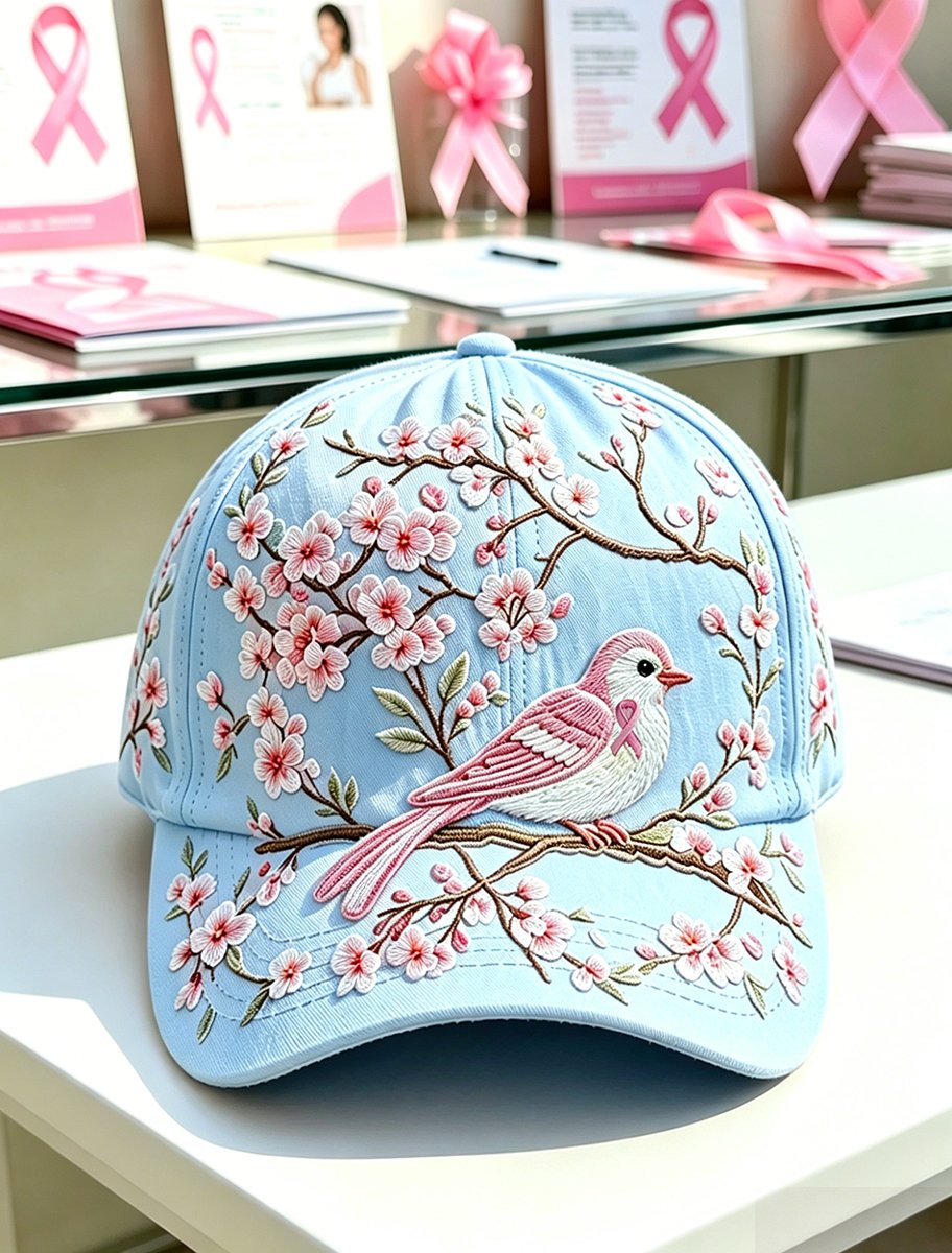 Pink Plaid Print Cap