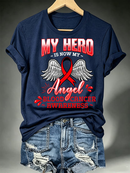 Women's BLOOD CANCER AWARENESS Print T-Shirt