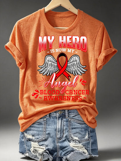 Women's BLOOD CANCER AWARENESS Print T-Shirt