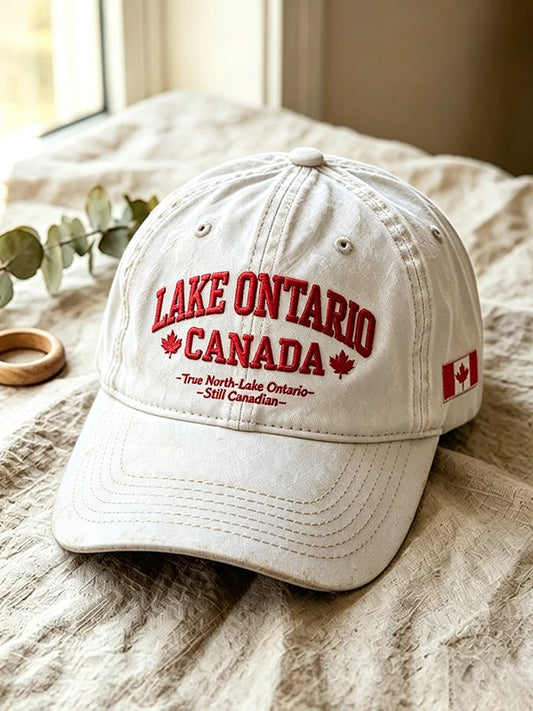 Retro Dear Lake Ontario We Hate Him Too Print Baseball Cap