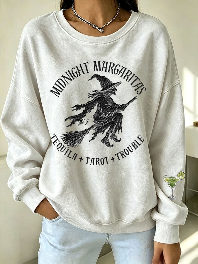 Women's Midnight Margaritas Print Casual Sweatshirt