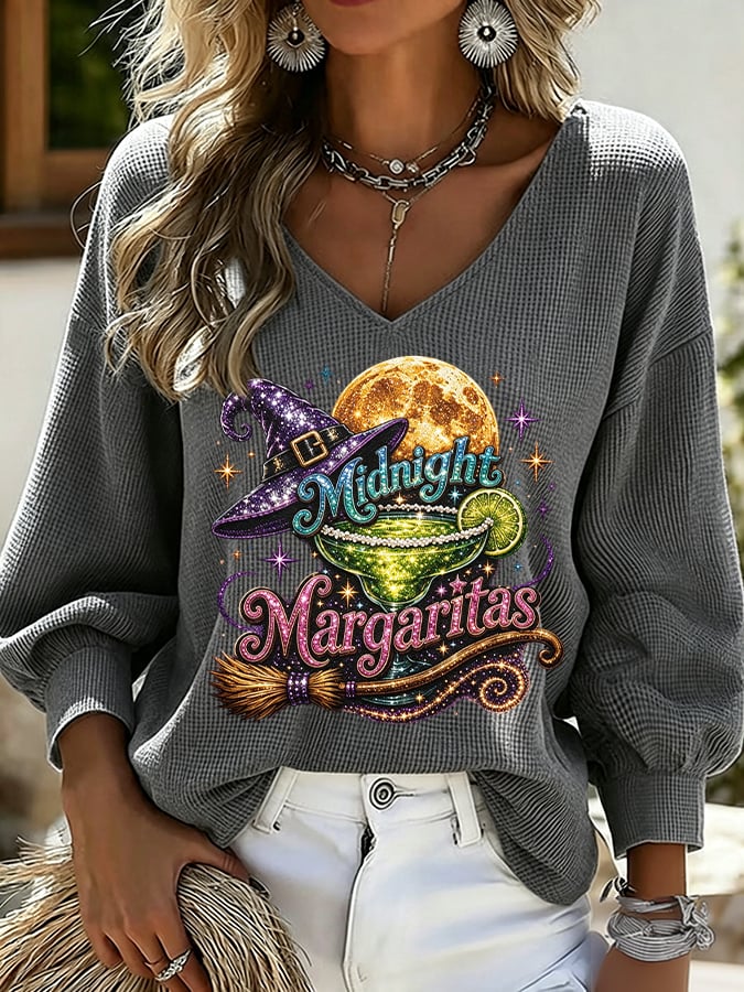 Women's Midnight Margaritas Print Casual T-shirt