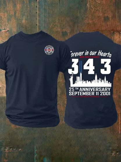 Men's 25th Anniversary 9/11 Memorial, 343 Hero Tribute Tee