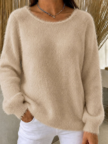 Women'S Solid Color Multi-Color Solid Color Long Sleeved Thin Sweater Top
