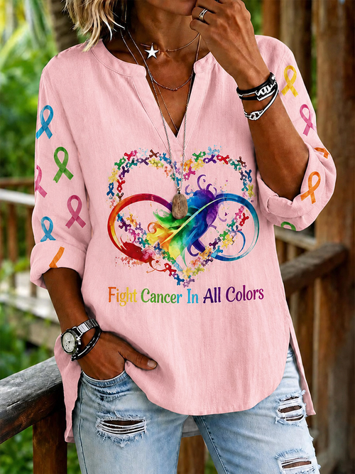Women's Fight Cancer In All Colors casual shirt