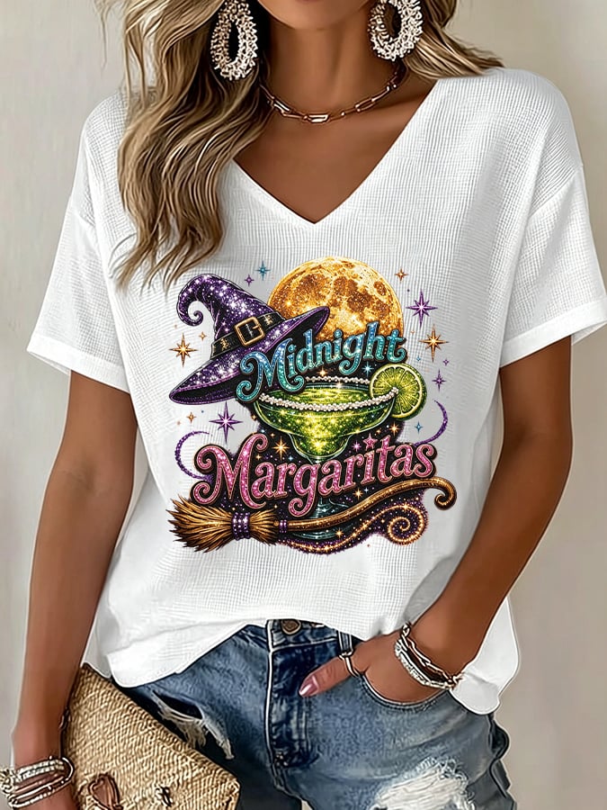Women's Midnight Margaritas Print Casual T-shirt