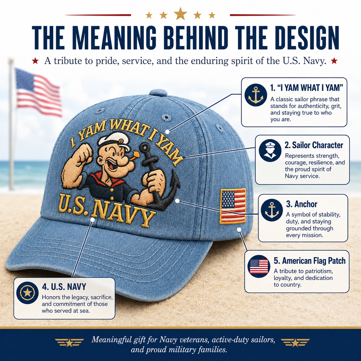 🗽America 250th Celebration Sale: 50% OFF! ⚓U.S. Navy Commemorative Cap