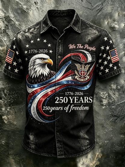 Men's 250th Anniversary Printed Faux-Embroidery Shirt
