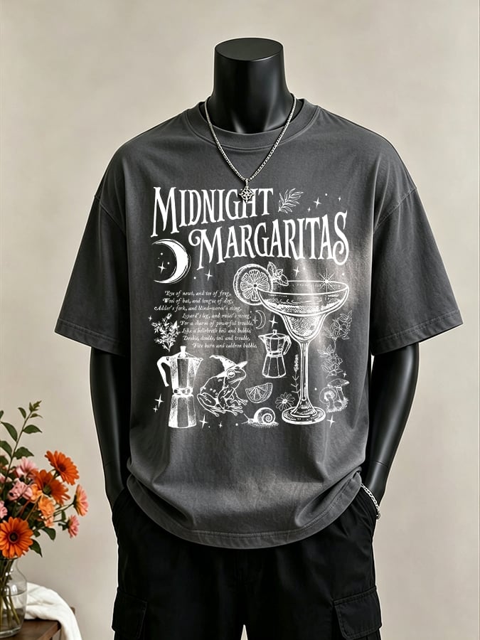 Men's Midnight Margaritas Print Casual T-shirt