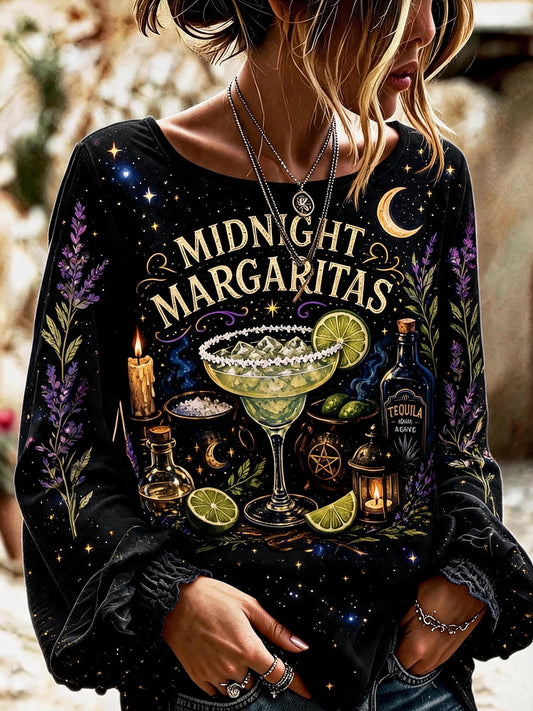 Women'S Practical Magic Halloween Print Crew Neck Long Sleeve