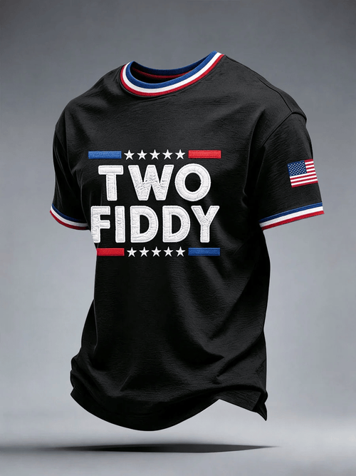 Men's Retro Two Fiddy 250 Years Printed Casual T-Shirt