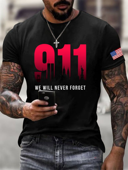 Men's 911 We Will Never Forget Graphic Short Sleeve T-Shirt