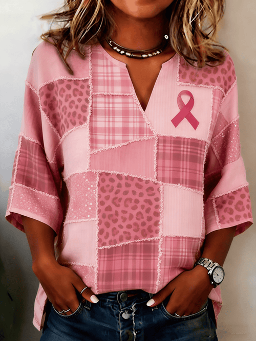 Women's Breast Cancer Awareness Print Shirt