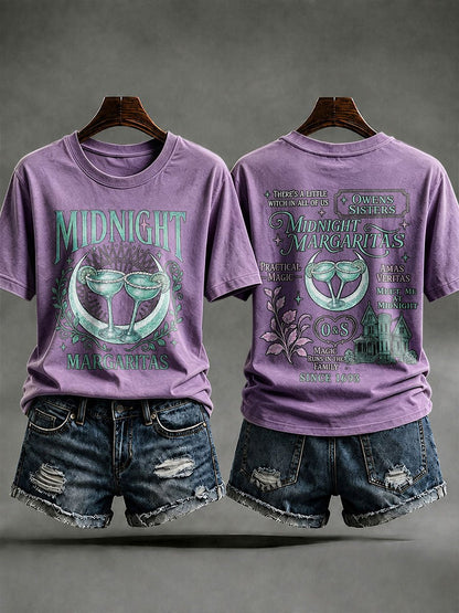 Women's Midnight Margaritas Print Casual T-shirt