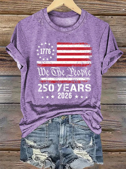 Women's  250 YEARS Print Round-Neck T-Shirt