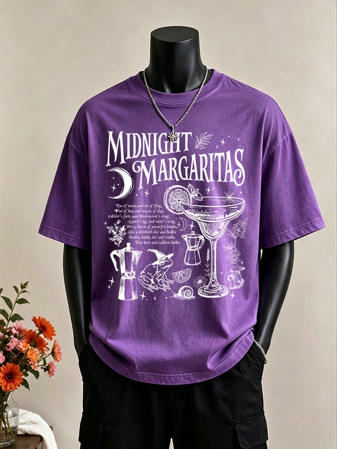 Men's Midnight Margaritas Print Casual T-shirt