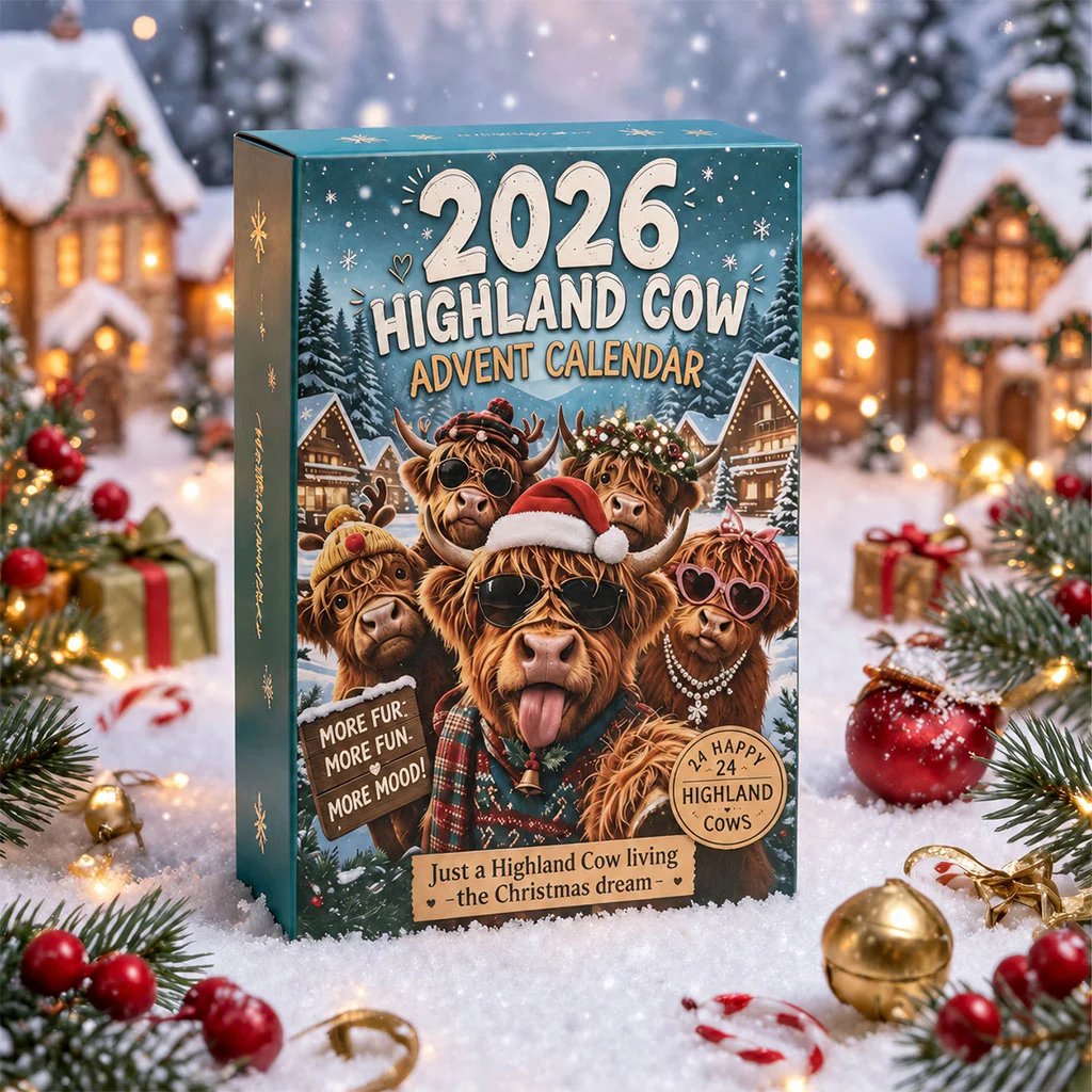 🔥Last Day 49% OFF - 🐂🎁2026 Highland Cow Advent Calendar | Every Day Brings New Surprises