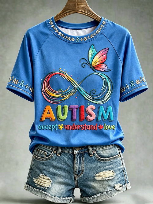 Women's Autism-Themed Casual Print Top