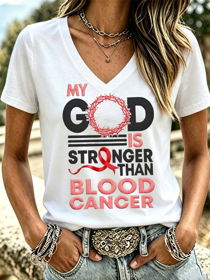 Women's Blood Cancer Awareness V-neck T-shirt