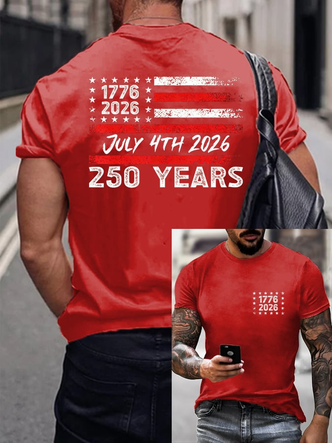 Men's American 250th Anniversary Printed Casual T-Shirt