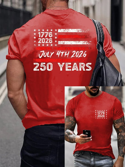 Men's American 250th Anniversary Printed Casual T-Shirt
