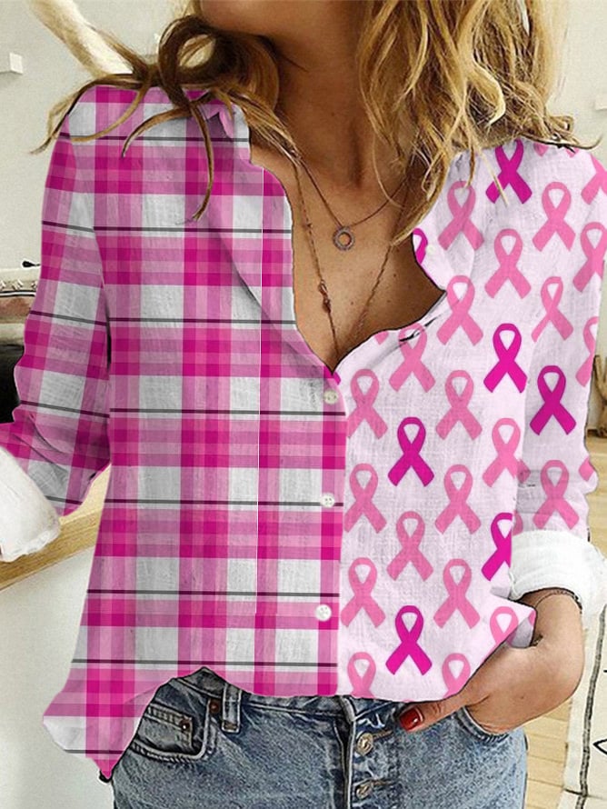 Women's Pink Ribbon Casual Shirt