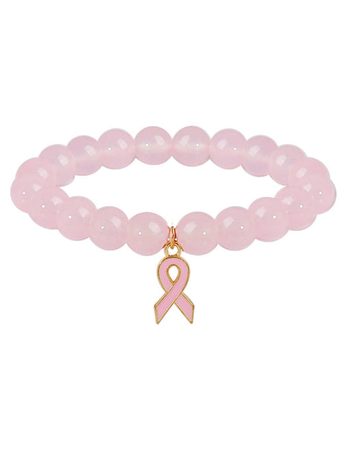 Women's Breast Cancer Awareness Natural Crystal Bracelet
