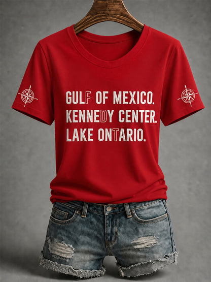 Women's Gulf Of Mexico Kennedy Center Lake Print Tee