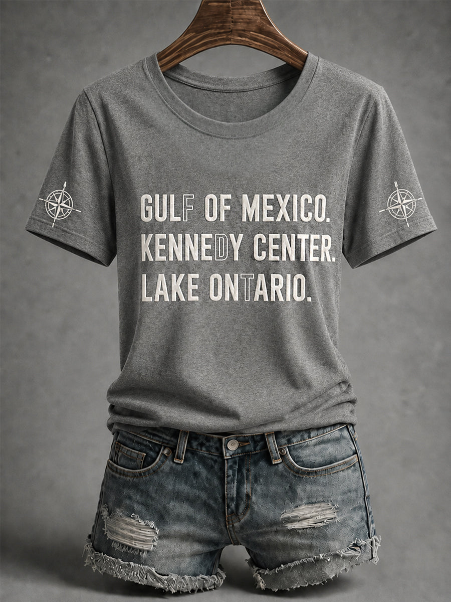 Women's Gulf Of Mexico Kennedy Center Lake Print Tee