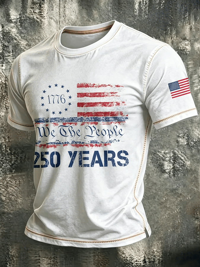 Men's  American 250 Print Casual T-shirt