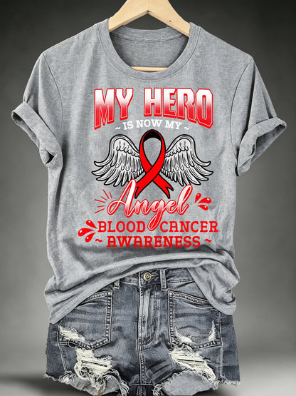 Women's BLOOD CANCER AWARENESS Print T-Shirt
